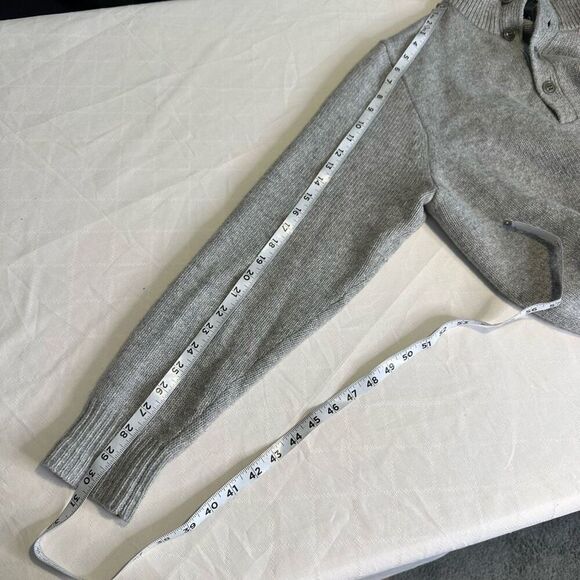 J.Crew Gray Mock Neck Popover Sweater Mens Large Lambswool Angora Cashmere Blend - Picture 10 of 10